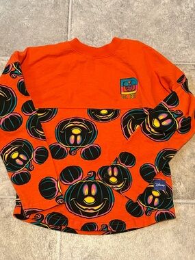 Disney Halloween Orange Long Sleeve Jersey with Mickey Pattern kids size 4